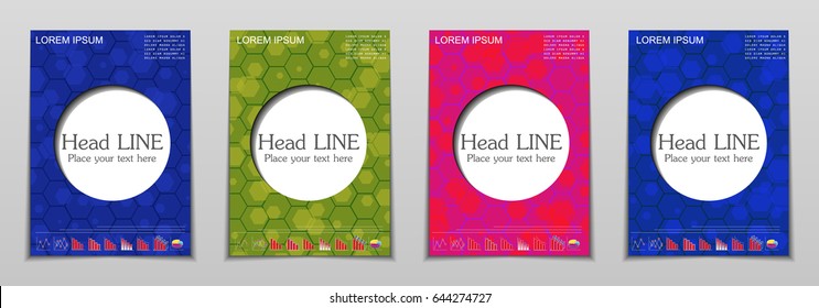 Minimal covers design. Geometric halftone gradients. Eps10 vector.