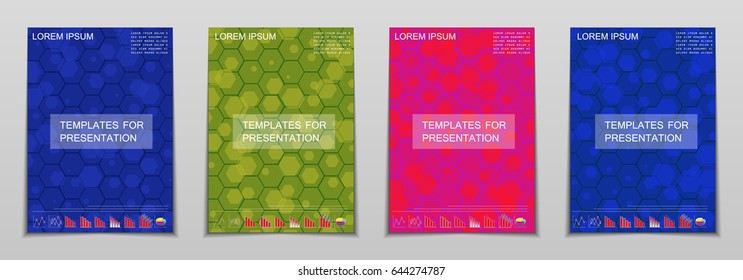 Minimal covers design. Geometric halftone gradients. Eps10 vector.