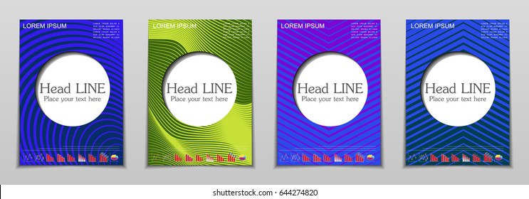 Minimal covers design. Geometric halftone gradients. Eps10 vector.