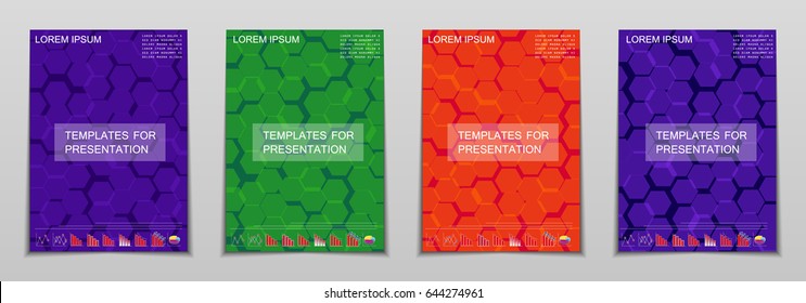 Minimal covers design. Geometric halftone gradients. Eps10 vector.