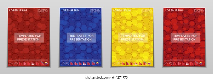 Minimal covers design. Geometric halftone gradients. Eps10 vector.