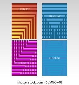 Minimal covers design geometric halftone gradients set eps 10 vector
