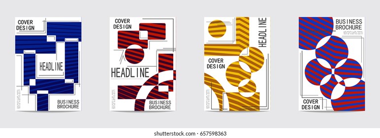 Minimal covers design. Geometric halftone gradients. Eps10 vector.