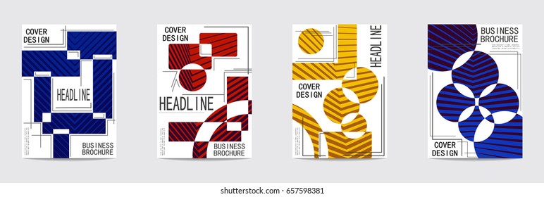 Minimal covers design. Geometric halftone gradients. Eps10 vector.