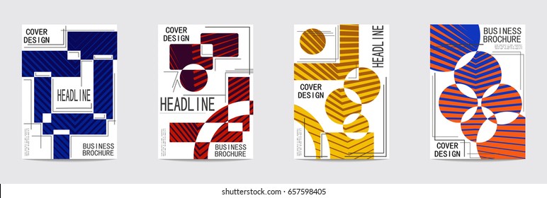 Minimal covers design. Geometric halftone gradients. Eps10 vector.