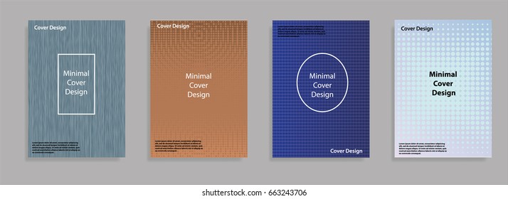 Minimal covers design. Geometric halftone gradients. Eps10 vector.