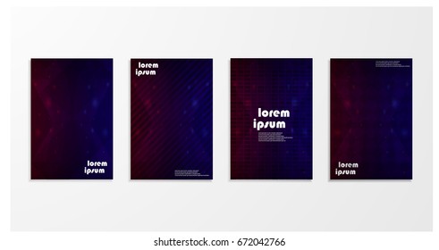 Minimal covers design. Geometric halftone gradients and figures on space background. Eps10 vector.