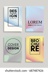 Minimal Covers Design. Geometric Halftone Gradients. Trendy Vector for Future Poster Template. Paper size A5.