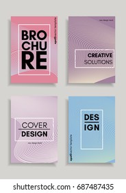 Minimal Covers Design. Geometric Halftone Gradients. Trendy Vector for Future Poster Template. Paper size A5.