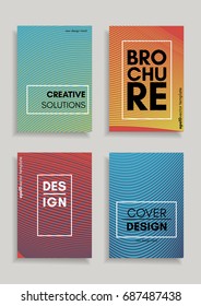 Minimal Covers Design. Geometric Halftone Gradients. Trendy Vector for Future Poster Template. Paper size A5.