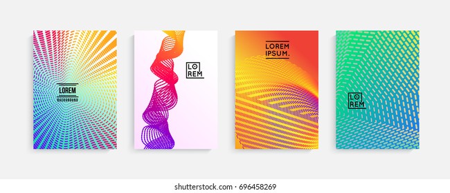 Minimal covers design. Geometric halftone gradients, vibrant shapes. Suitable for posters,covers,prints. stock vector