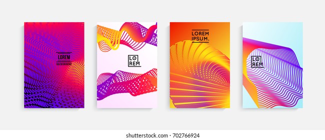 Minimal covers design. Geometric halftone gradients. Eps10 vector