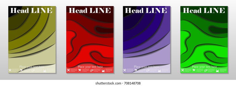 Minimal covers design. Geometric halftone gradients. Eps10 vector.