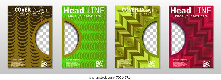 Minimal covers design. Geometric halftone gradients. Eps10 vector.