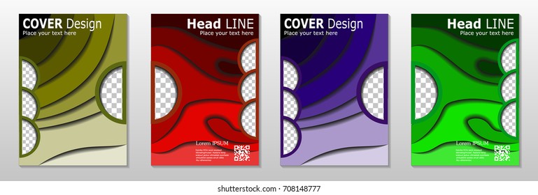 Minimal covers design. Geometric halftone gradients. Eps10 vector.
