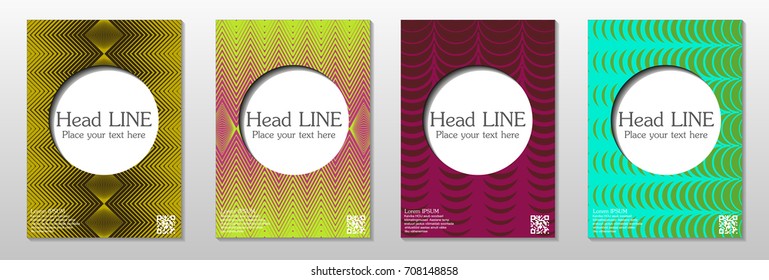 Minimal covers design. Geometric halftone gradients. Eps10 vector.
