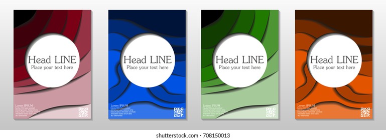 Minimal covers design. Geometric halftone gradients. Eps10 vector.