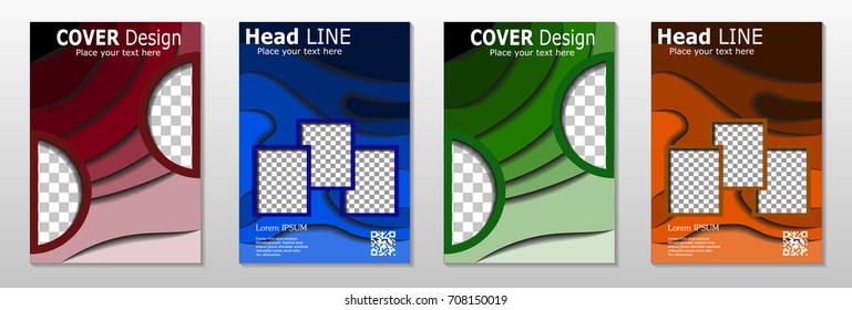 Minimal covers design. Geometric halftone gradients. Eps10 vector.