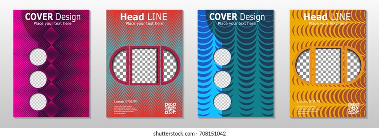 Minimal covers design. Geometric halftone gradients.