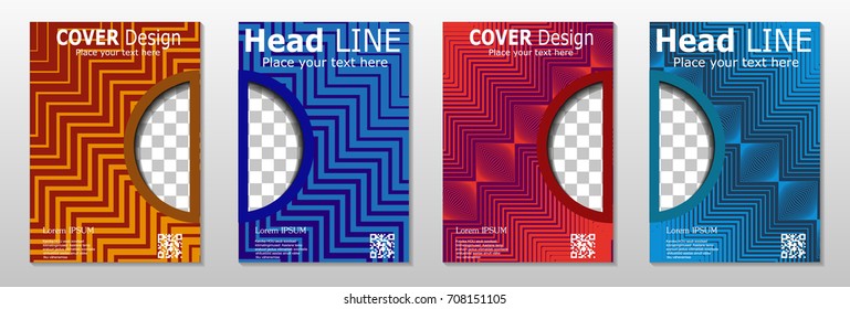 Minimal covers design. Geometric halftone gradients.