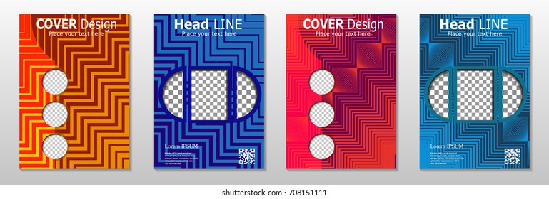 Minimal covers design. Geometric halftone gradients.