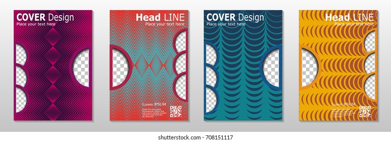 Minimal covers design. Geometric halftone gradients.