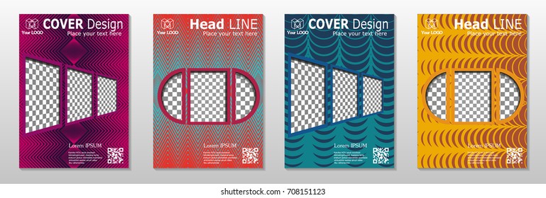 Minimal covers design. Geometric halftone gradients.