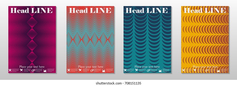 Minimal covers design. Geometric halftone gradients.