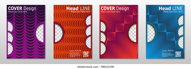 Minimal covers design. Geometric halftone gradients.