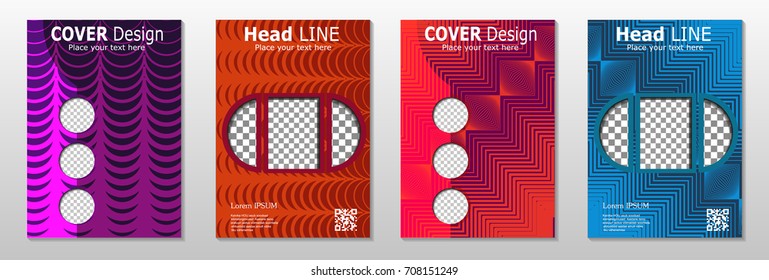 Minimal covers design. Geometric halftone gradients.