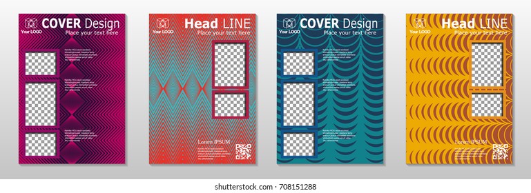 Minimal covers design. Geometric halftone gradients.