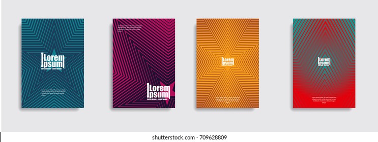 Minimal covers design. Geometric halftone gradients. 