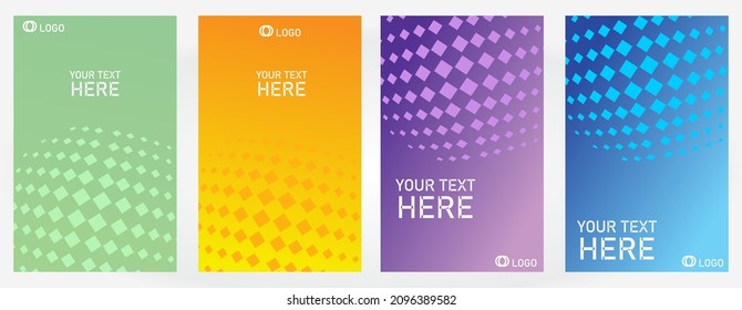 minimal covers design, halftone design colorful