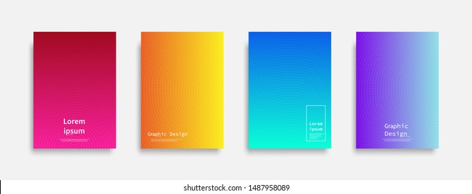 Minimal covers design. Halftone dots colorful design. Future geometric patterns. Eps10 vector.