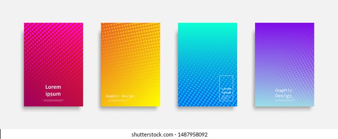 Minimal covers design. Halftone dots colorful design. Future geometric patterns. Eps10 vector. - Shutterstock ID 1487958092