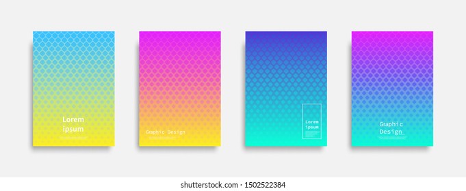 Minimal covers design. Halftone dots colorful design. Future geometric patterns. Eps10 vector.