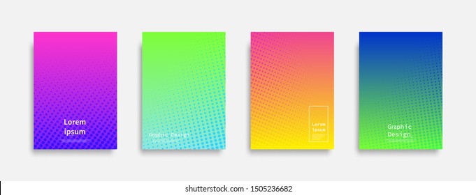 Minimal covers design. Halftone dots colorful design. Future geometric patterns. Eps10 vector.