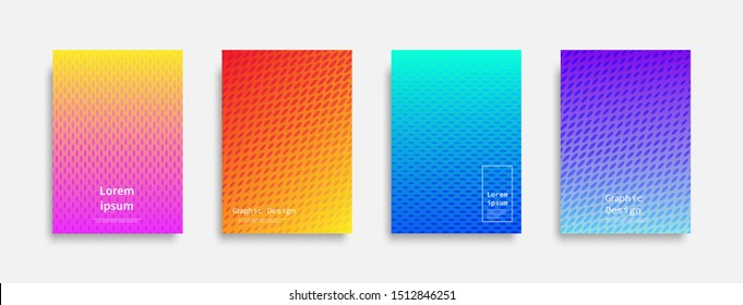 Minimal covers design. Halftone dots colorful design. Future geometric patterns. Eps10 vector.