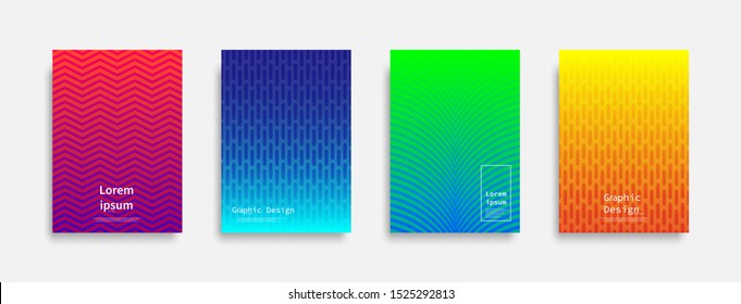 Minimal covers design. Halftone dots and line colorful design. Future geometric patterns. Eps10 vector.