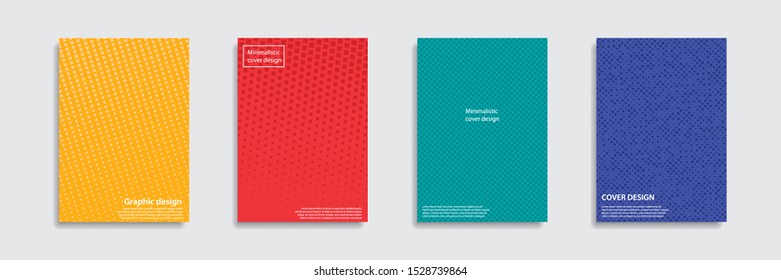 Minimal covers design. Halftone dots colorful design. Future geometric patterns. Eps10 vector.