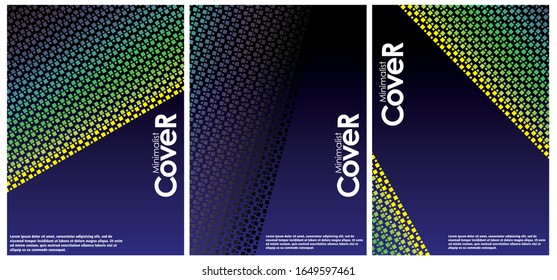 Minimal covers design. Halftone dots colorful design. Future geometric patterns