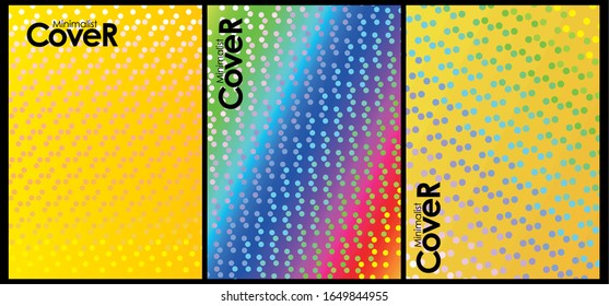 Minimal covers design. Halftone dots colorful design. Future geometric patterns