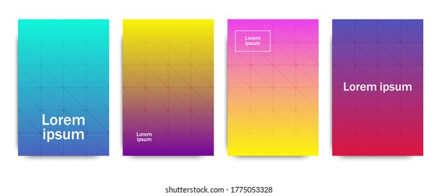 Minimal covers design. Halftone dots colorful design. Future geometric patterns.