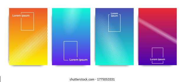 Minimal covers design. Halftone dots colorful design. Future geometric patterns.
