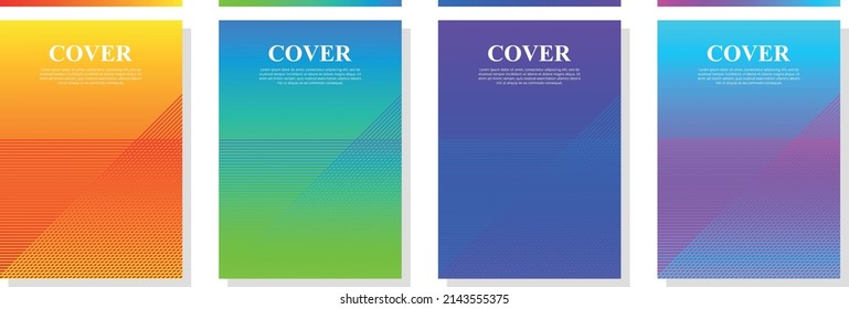 Minimal covers design. Halftone dots colorful design. Future geometric patterns. Colorful