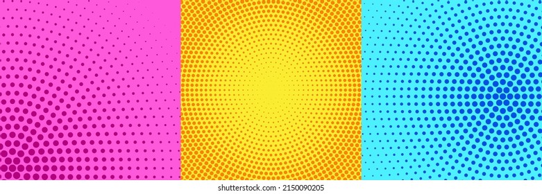 Minimal covers design. Halftone dots colorful design. Future geometric patterns. Eps10 vector