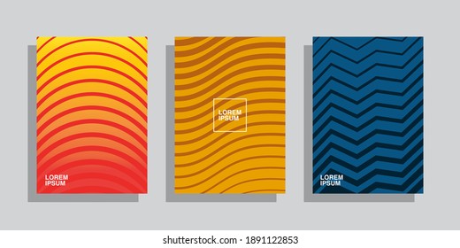 Minimal covers design. Halftone line poster template. Eps10 vector.