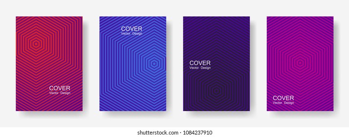 Minimal covers design with hexagon lines. Geometric halftone gradients.  2d Eps10 vector. Future geometric patterns with hexagons. Halftone lines texture backgrounds design.