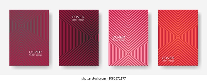 Minimal covers design with hexagon lines. Geometric halftone gradients.  Creative Future geometric patterns with hexagons. Halftone lines texture backgrounds.