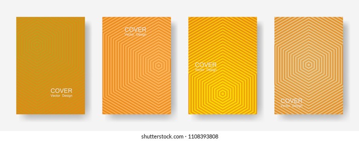 Minimal covers design with hexagon lines. Geometric halftone gradient backgrounds.  Bright Eps10 vector. Future geometric patterns with hexagon shape. Halftone lines texture backgrounds design.